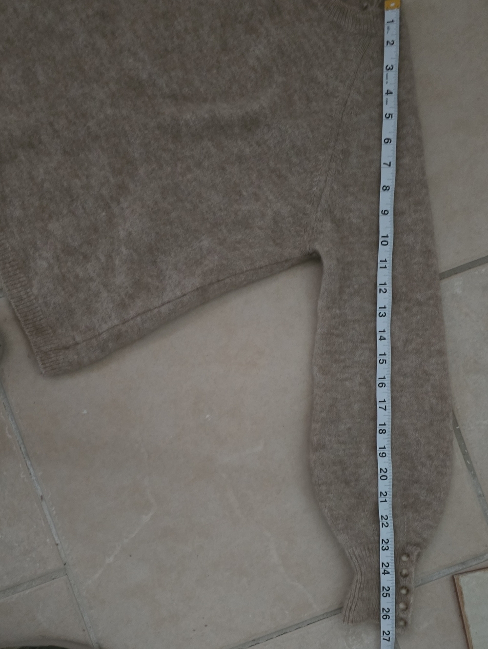 SÉZANE Louise Beige Mohair Jumper Button Sleeve Crew Sweater NWOT - Picture 13 of 16